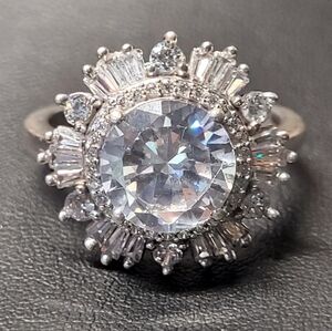 Elegant Silver CZ Ring